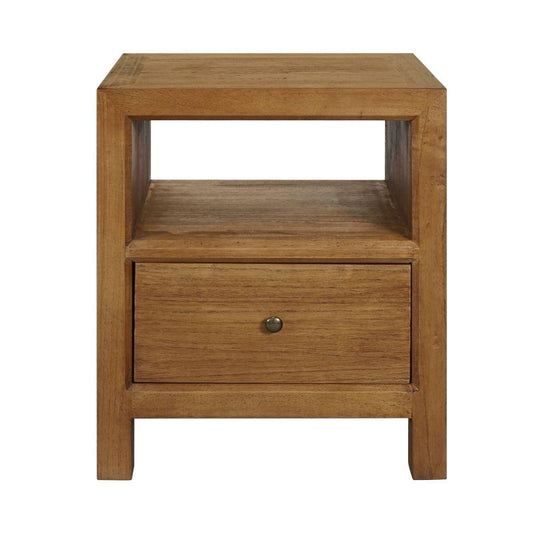 FABRIZIO 1 DRAW BEDSIDE TABLE IN MINDI BROWN