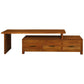 PARIS SOLID MAHOGANY TIMBER EXTENSION TV/ENTERTAINMENT UNIT 3 DRAWERS 150CM  LIGHT PECAN