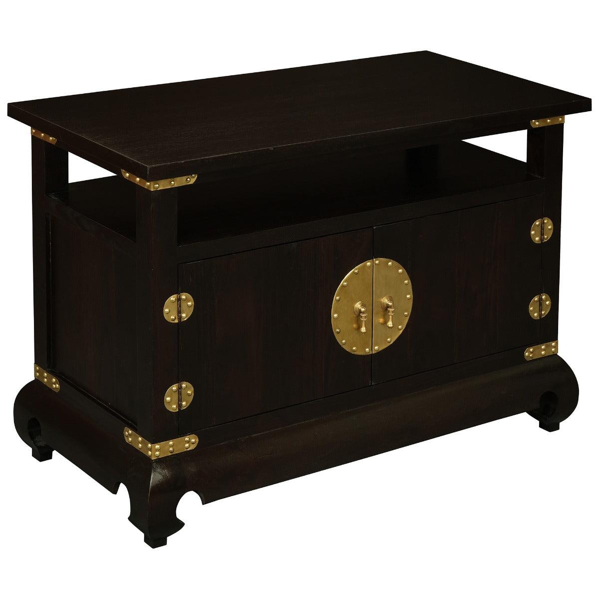 HIROKO SOLID MAHOGANY CHINESE STYLE 97CM TV/ENTERTAINMENT UNIT IN CHOCOLATE