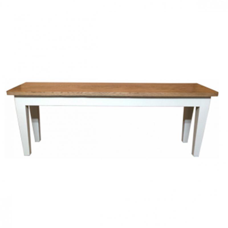 Oak Bench with White Legs – 175cm