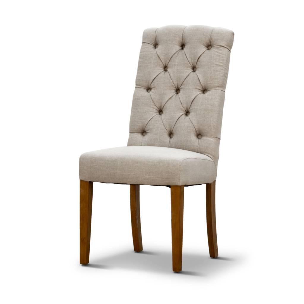 ROSSI HAMPTONS DINING CHAIR WITH A LINEN FABRIC IN BEIGE