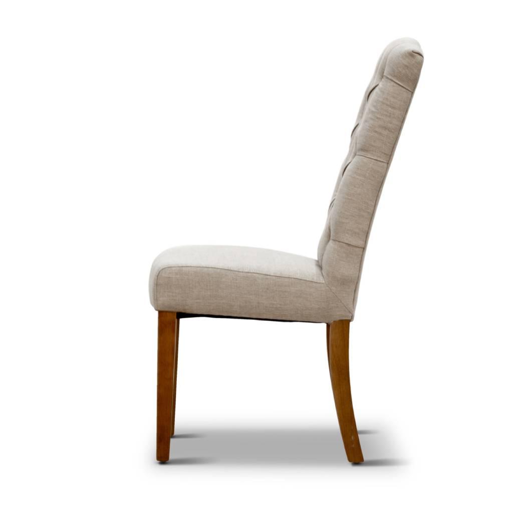 ROSSI HAMPTONS DINING CHAIR WITH A LINEN FABRIC IN BEIGE