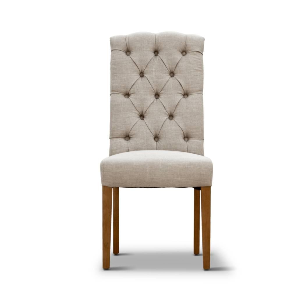 ROSSI HAMPTONS DINING CHAIR WITH A LINEN FABRIC IN BEIGE
