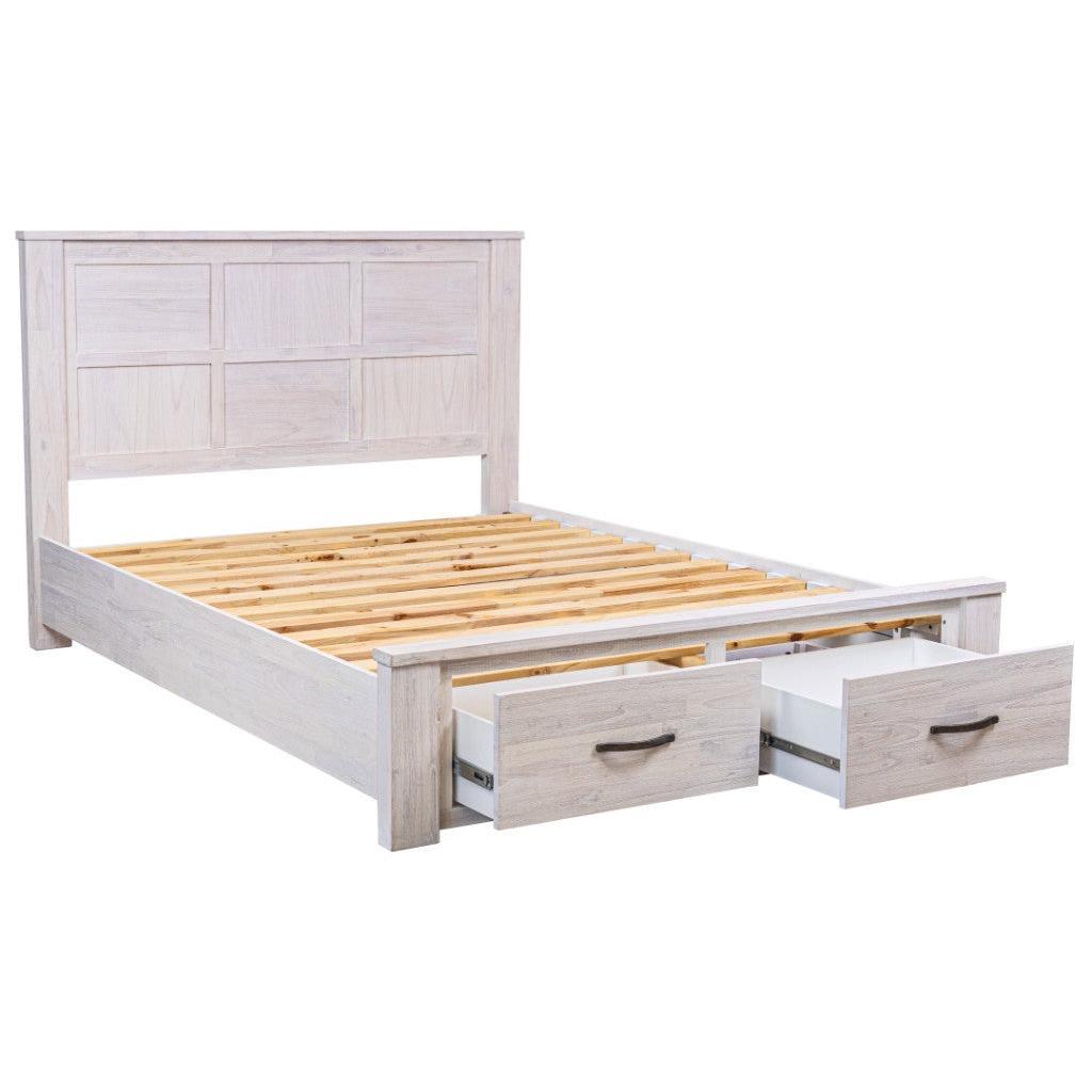 MANLY DOUBLE SIZE BED WITH 2 END DRAWERS + TALLBOY + 2 BEDSIDE TABLES PACKAGE DEAL