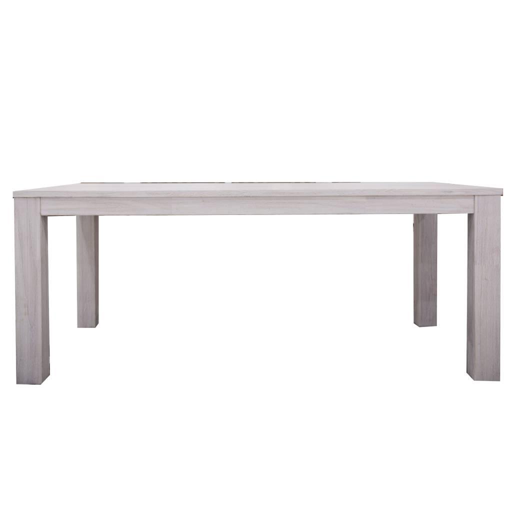 MANLY SOLID MOUNTAIN ASH TIMBER DINING TABLE 225 CM. + 8 MANLY DINING CHAIRS IN BRUSHED WHITEWASH PACKAGE DEAL - MyChocolateWood