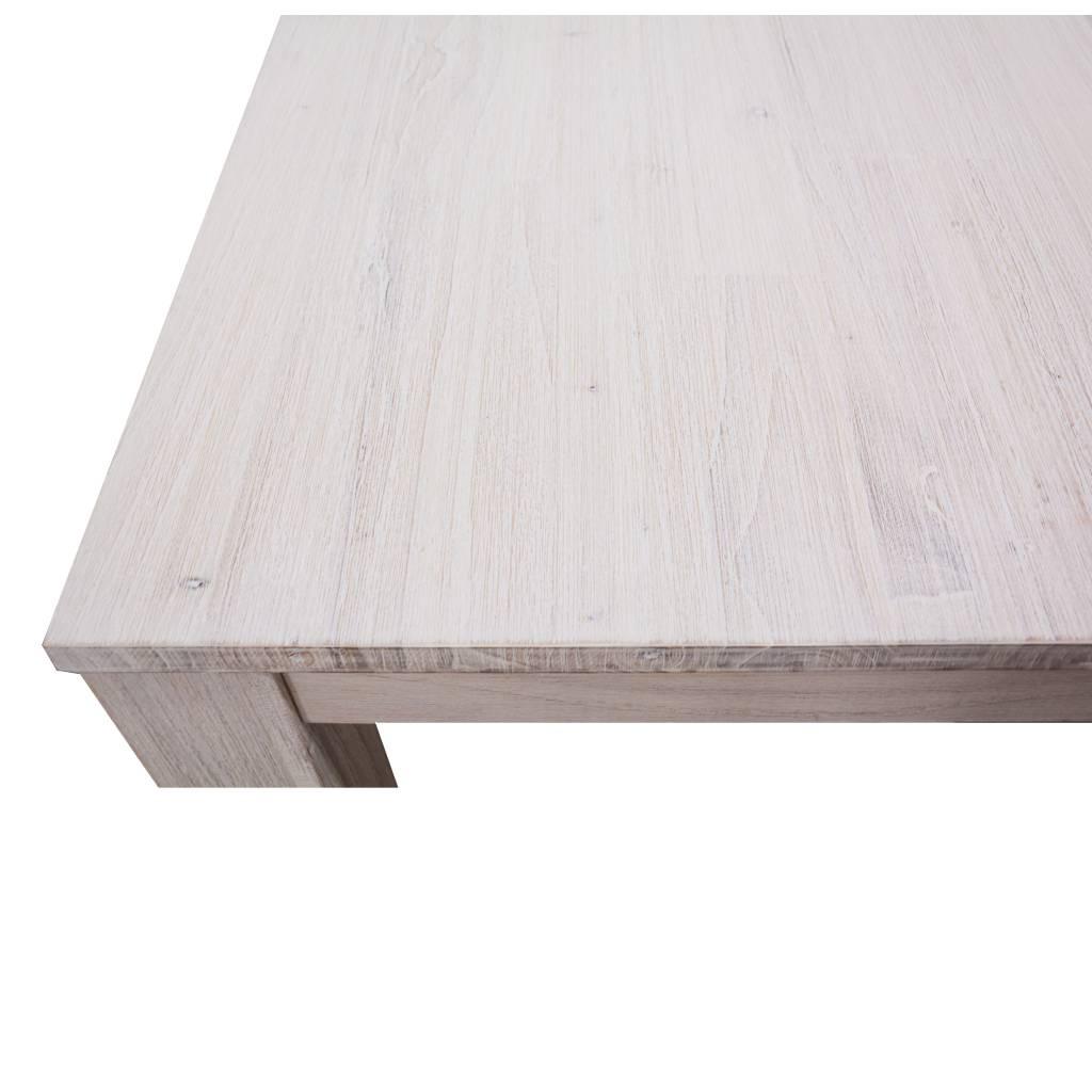 MANLY SOLID MOUNTAIN ASH DINING TABLE 190CM + 6 MANLY DINING CHAIRS IN BRUSHED WHITEWASH PACKAGE DEAL - MyChocolateWood