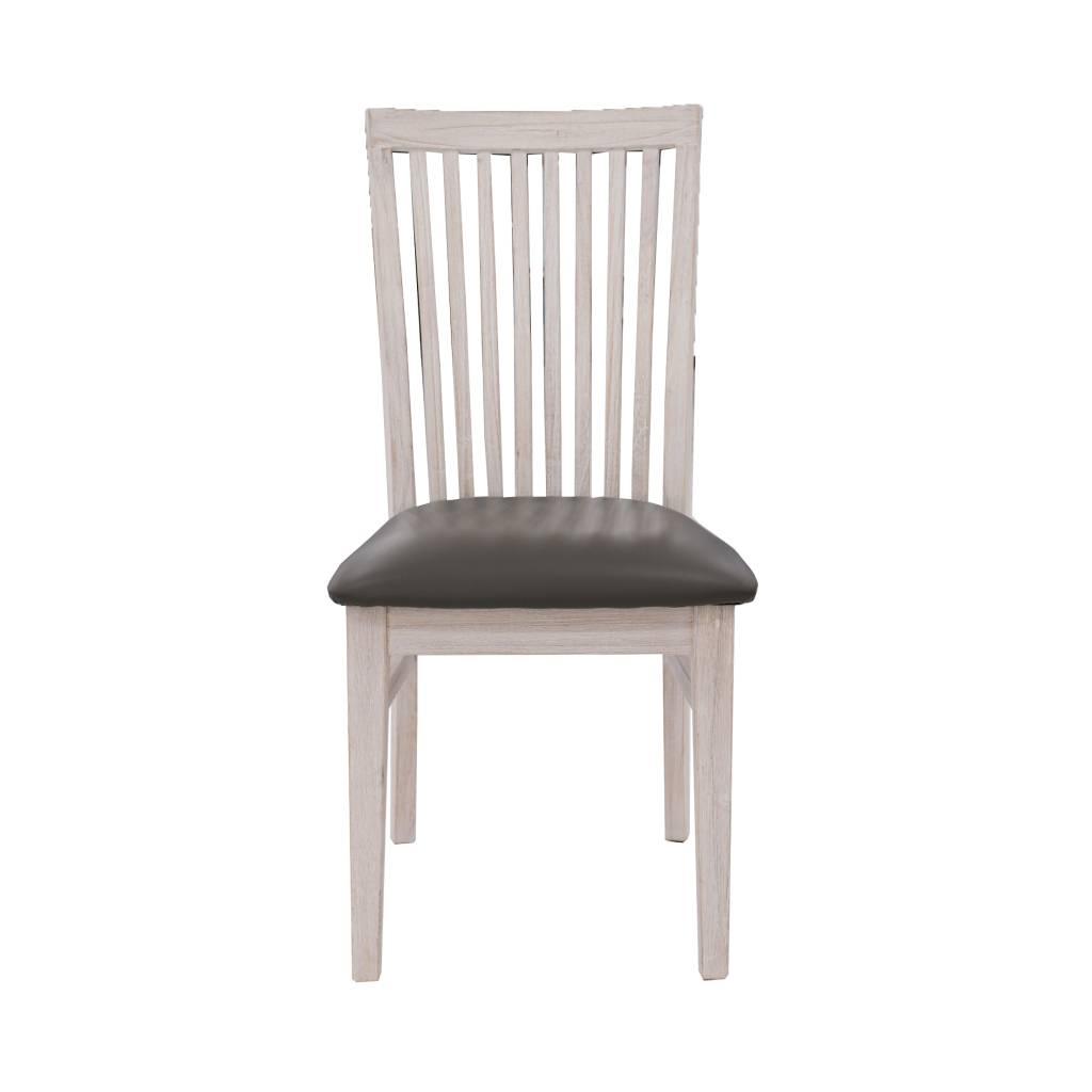 MANLY SOLID MOUNTAIN ASH DINING TABLE 190CM + 6 MANLY DINING CHAIRS IN BRUSHED WHITEWASH PACKAGE DEAL - MyChocolateWood