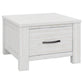 MANLY 60CM 2 DRAWERS LAMP/SIDE TABLE IN BRUSHED WHITEWASH - MyChocolateWood