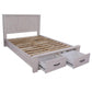 MANLY QUEEN SIZE BED WITH 2 DRAWERS IN BRUSHED WHITEWASH - MyChocolateWood
