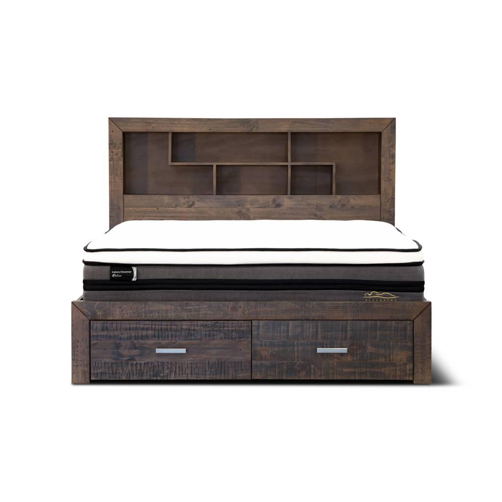 ASHGAR KING SIZE BED WITH STORAGE IN GREY STONE