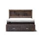 ASHGAR SOLID RECYCLED PINE QUEEN SIZE BED WITH STORAGE IN GREY STONE - MyChocolateWood