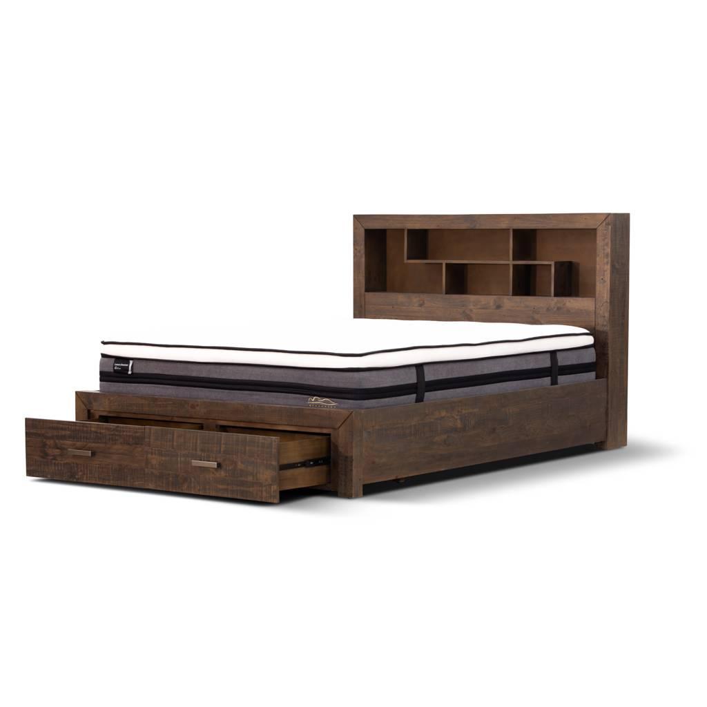 ASHGAR KING SIZE BED WITH STORAGE IN GREY STONE