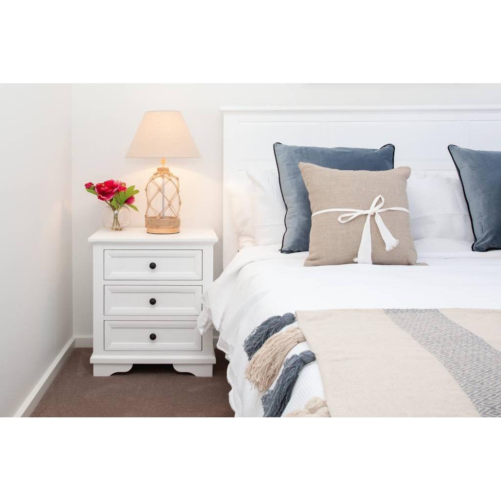 MARIANA 3 DRAWERS ACACIA WOOD BEDSIDE TABLE