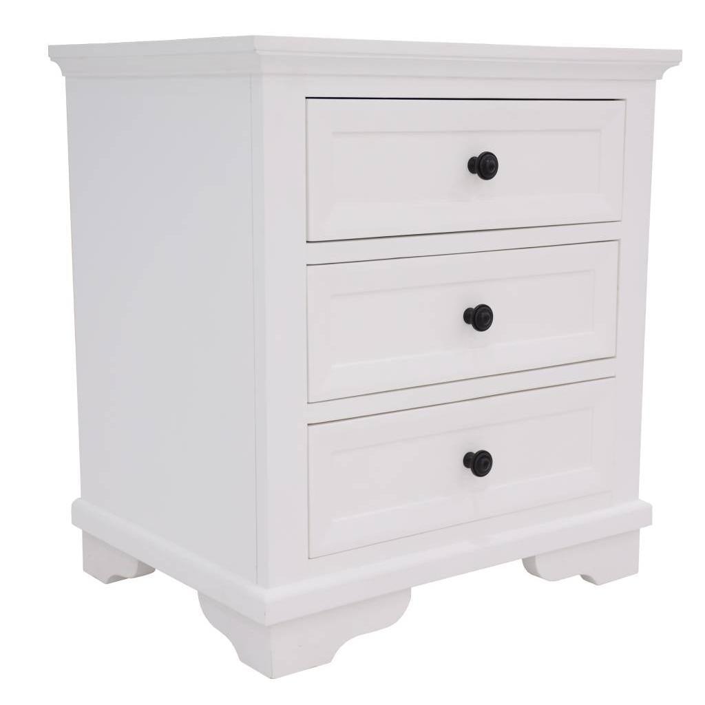 MARIANA 3 DRAWERS ACACIA WOOD BEDSIDE TABLE