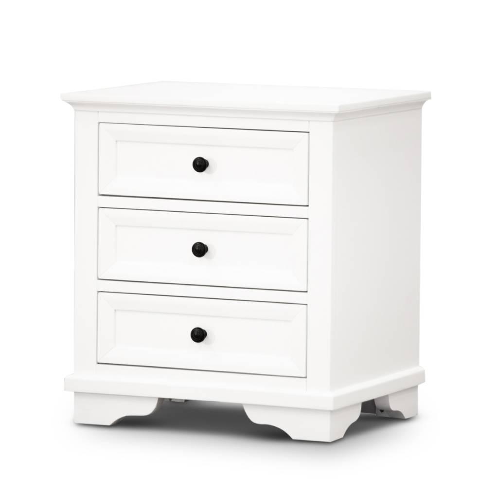 MARIANA 3 DRAWERS ACACIA WOOD BEDSIDE TABLE