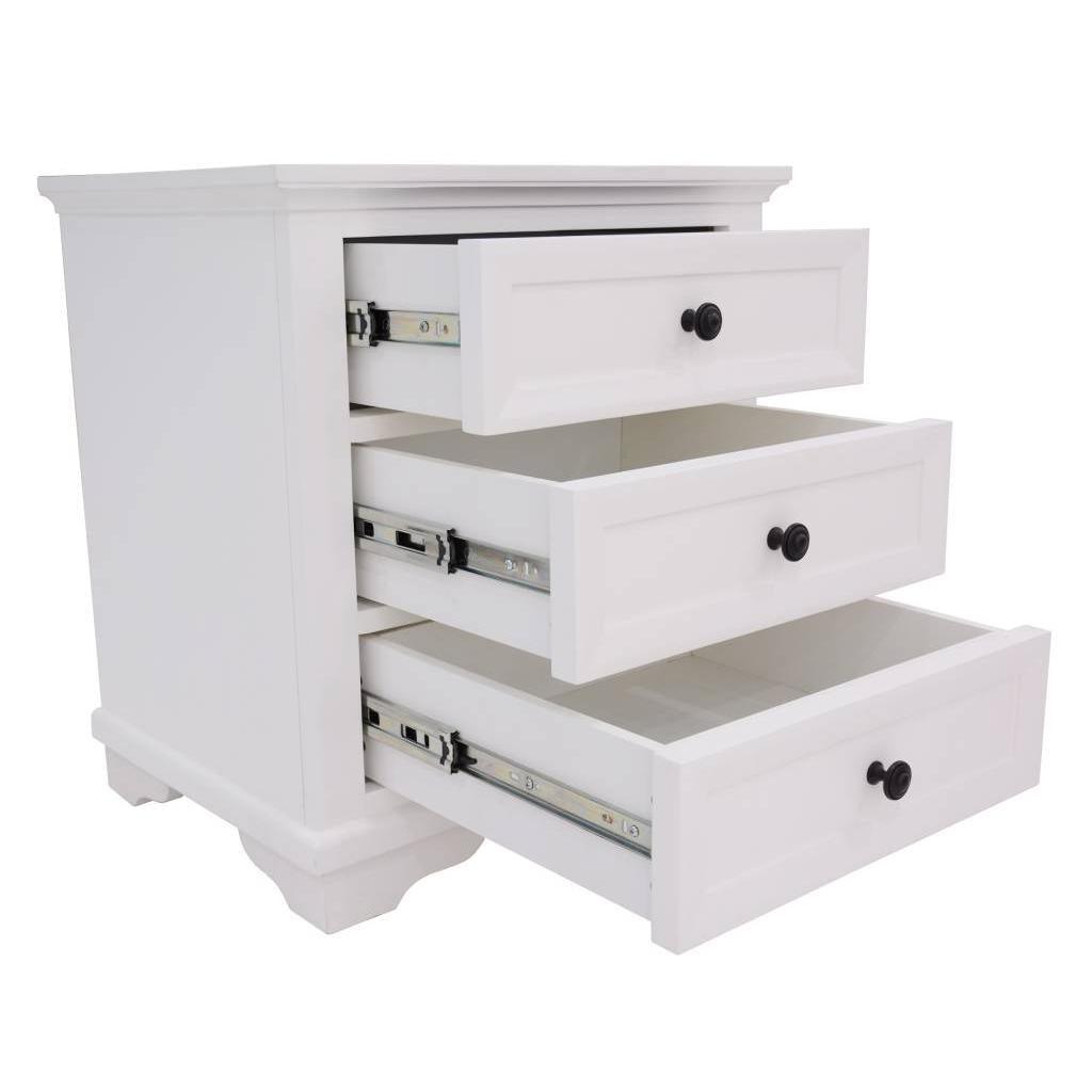 MARIANA 3 DRAWERS ACACIA WOOD BEDSIDE TABLE