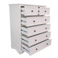 MARIANA 6 DRAWER ACACIA WOOD TALLBOY WHITE - MyChocolateWood