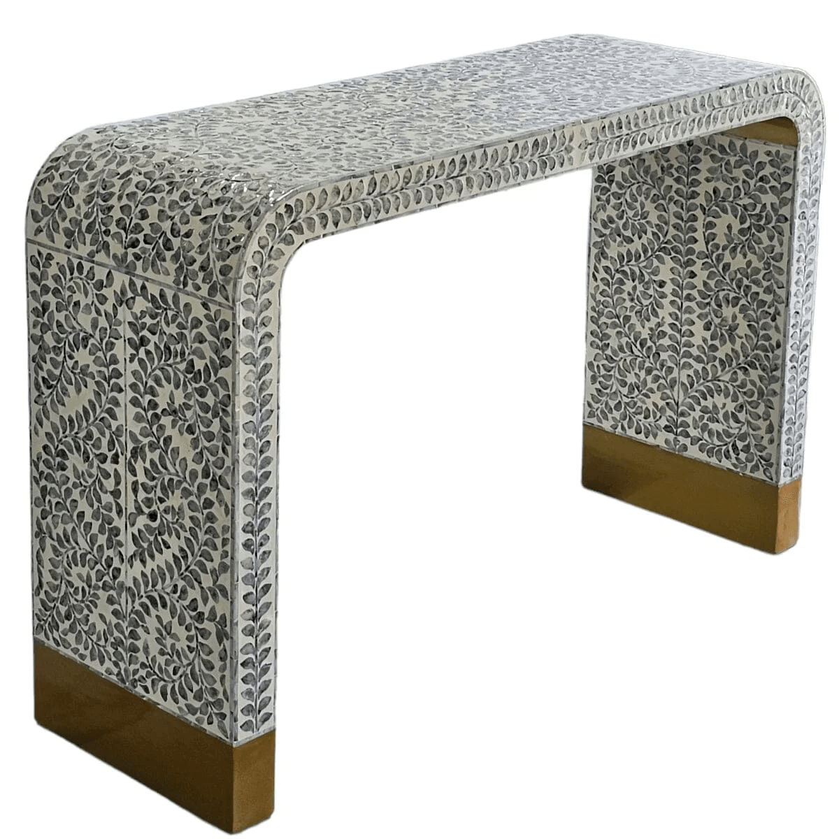MOTHER OF PEARL MONOCHROME ELEGANCE CONSOLE TABLE - MyChocolateWood