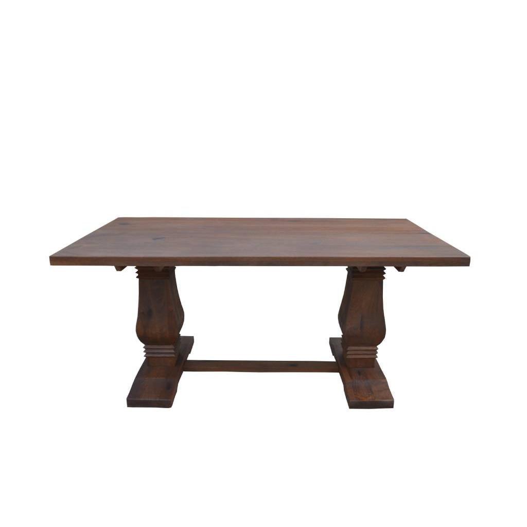VIDAL SOLID MANGO WOOD BAR TABLE IN ANTIQUE WALNUT 200CM - MyChocolateWood