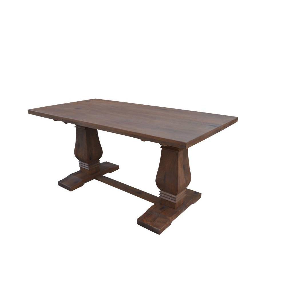 VIDAL SOLID MANGO WOOD 200CM BAR TABLE IN ANTIQUE WALNUT