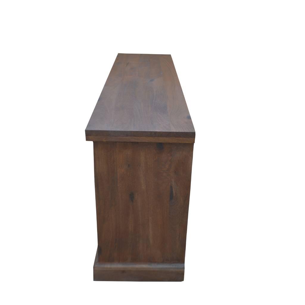 VIDAL SOLID MANGO WOOD BUFFET SIDEBOARD 4 DOORS 2 DRAWERS IN ANTIQUE WALNUT - MyChocolateWood