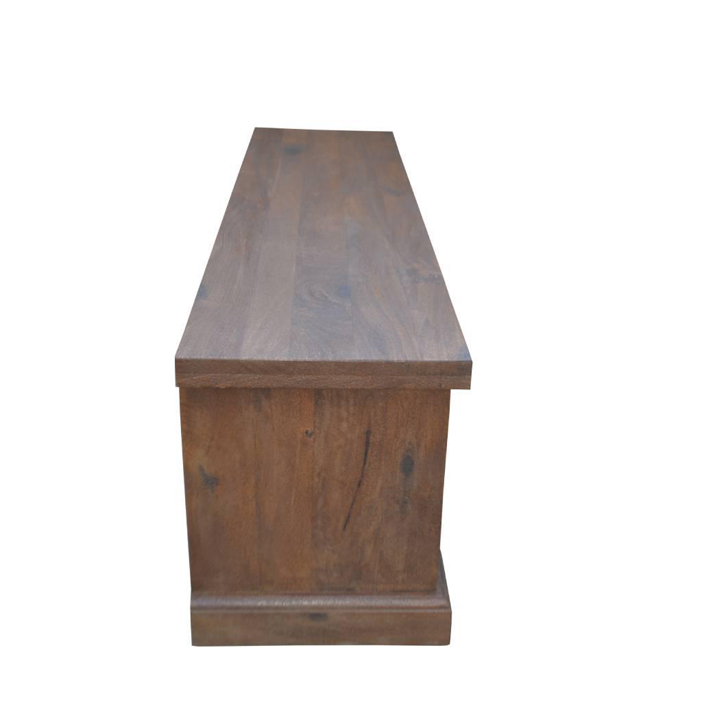 VIDAL SOLID MANGO WOOD TV ENTERTAINMENT UNIT/ETU 2 DRAWERS ANTIQUE WALNUT - MyChocolateWood