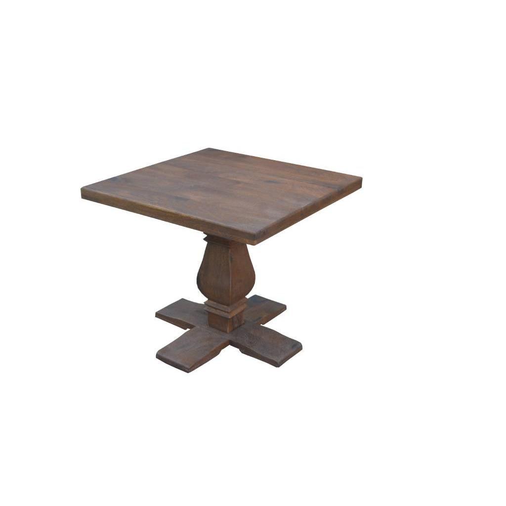 VIDAL SOLID MANGO WOOD LAMP TABLE/SIDE TABLE IN ANTIQUE WALNUT - MyChocolateWood