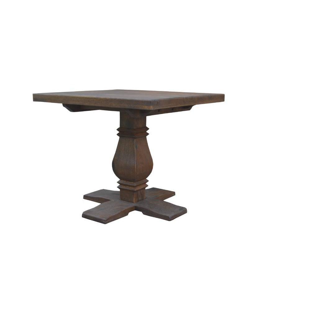 VIDAL SOLID MANGO WOOD LAMP TABLE/SIDE TABLE IN ANTIQUE WALNUT - MyChocolateWood