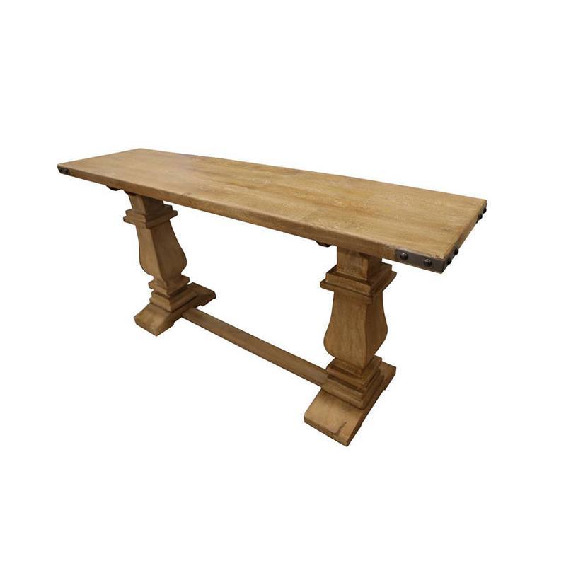 ASTI PEDESTAL STYLE LEG CONSOLE TABLE IN HONEY WASH
