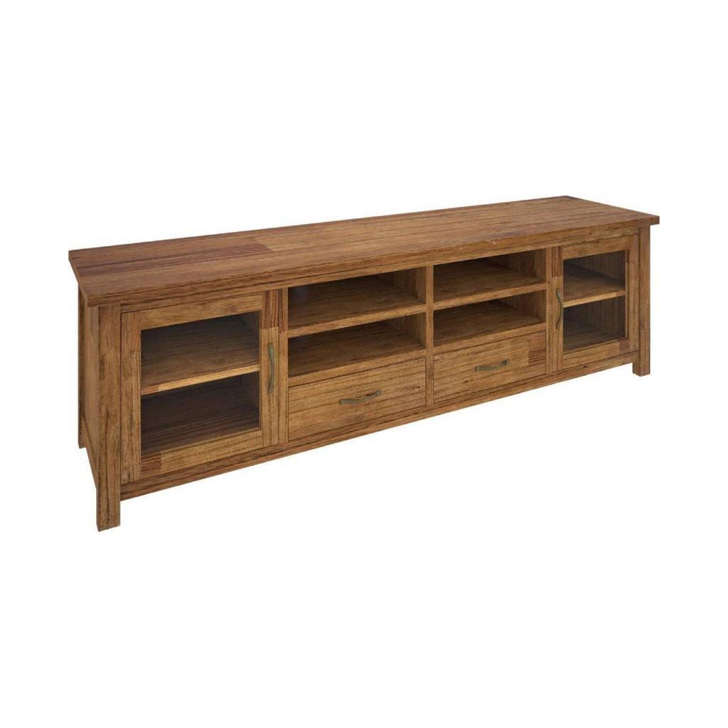 COPE MOUNTAIN ASH 2 GLASS DOORS & 2 DRAWERS & 4 SHELVES TV/ENTERTAINMENT UNIT IN NATURAL