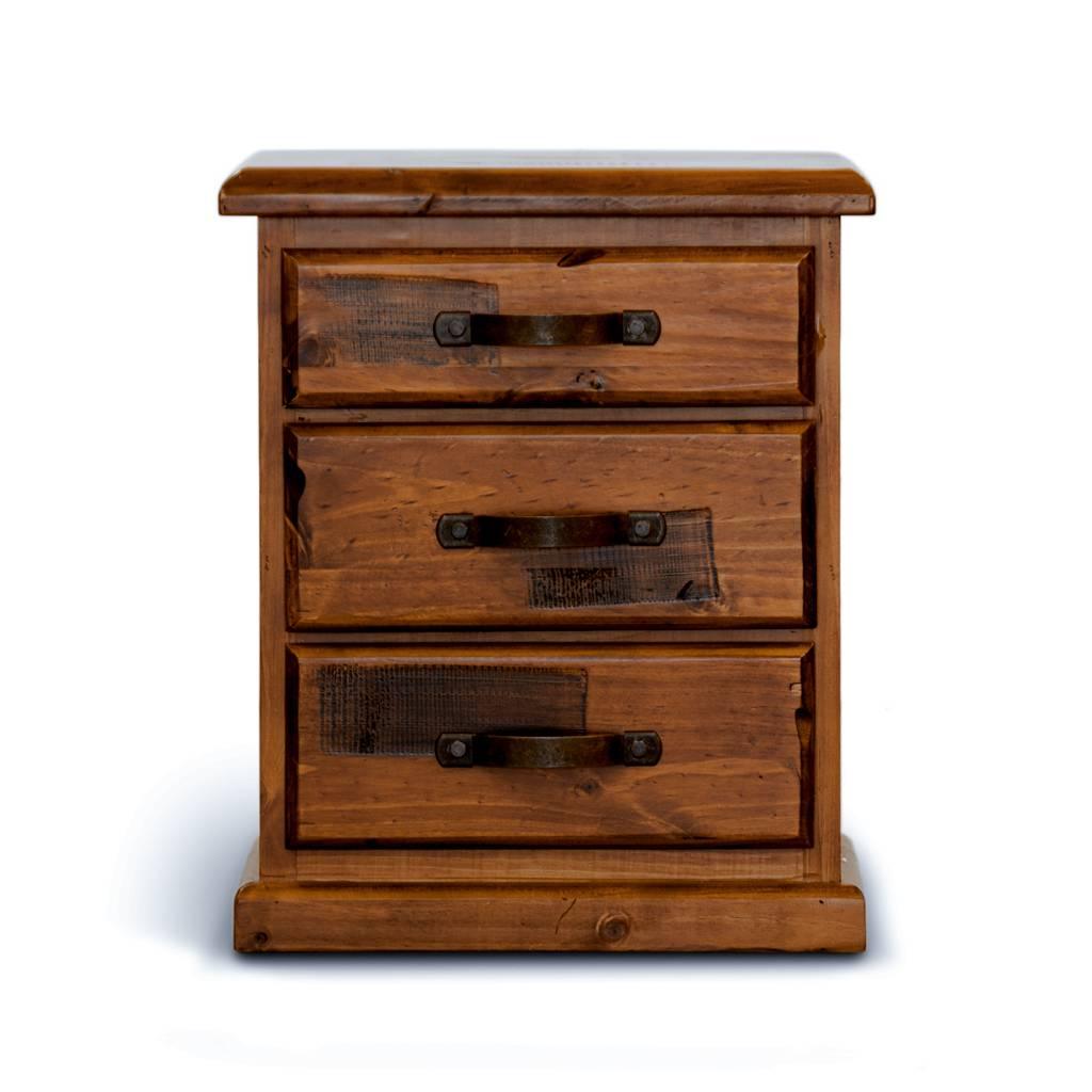 MILLER SOLID PINE BEDSIDE TABLE - ROUGH SAWN BLACKWOOD - MyChocolateWood