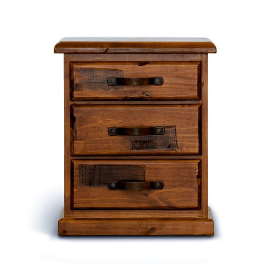 MILLER SOLID PINE BEDSIDE TABLE - ROUGH SAWN BLACKWOOD - MyChocolateWood