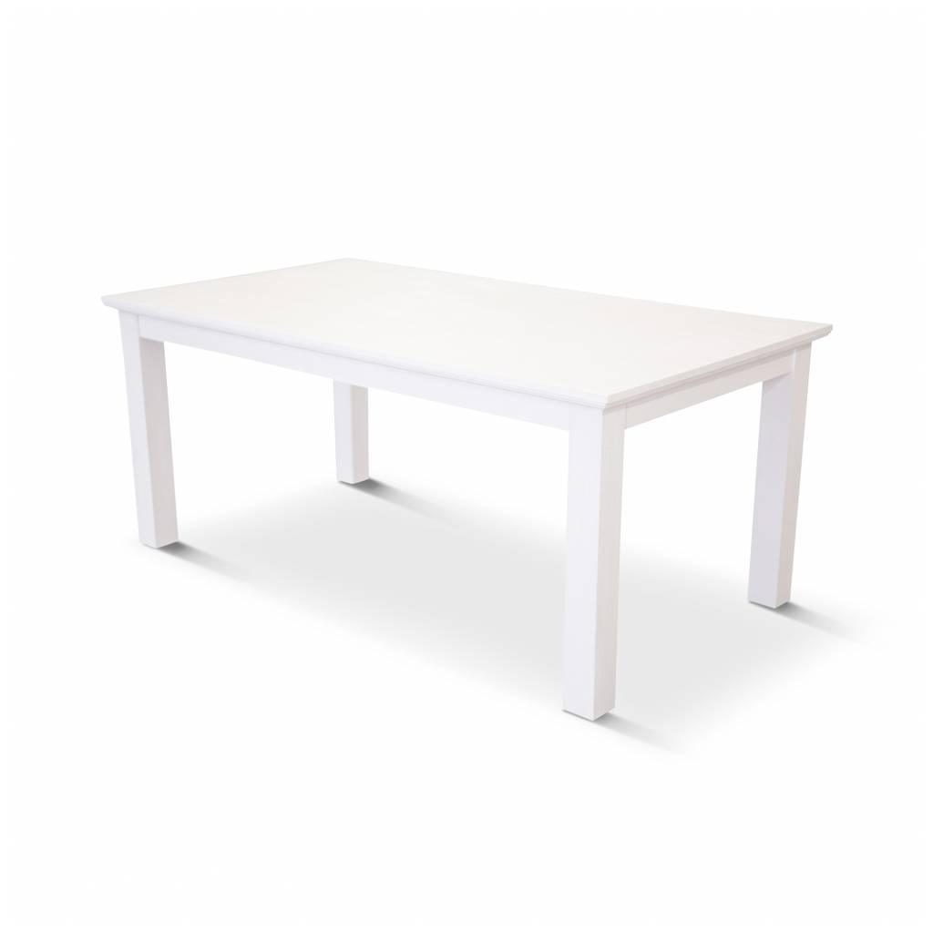 ANIKA SOLID ACACIA WOOD DINING TABLE IN VIVID WHITE 220CM - MyChocolateWood