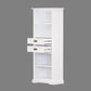 ANIKA SOLID ACACIA WOOD BOOKCASE IN VIVID WHITE  - MyChocolateWood