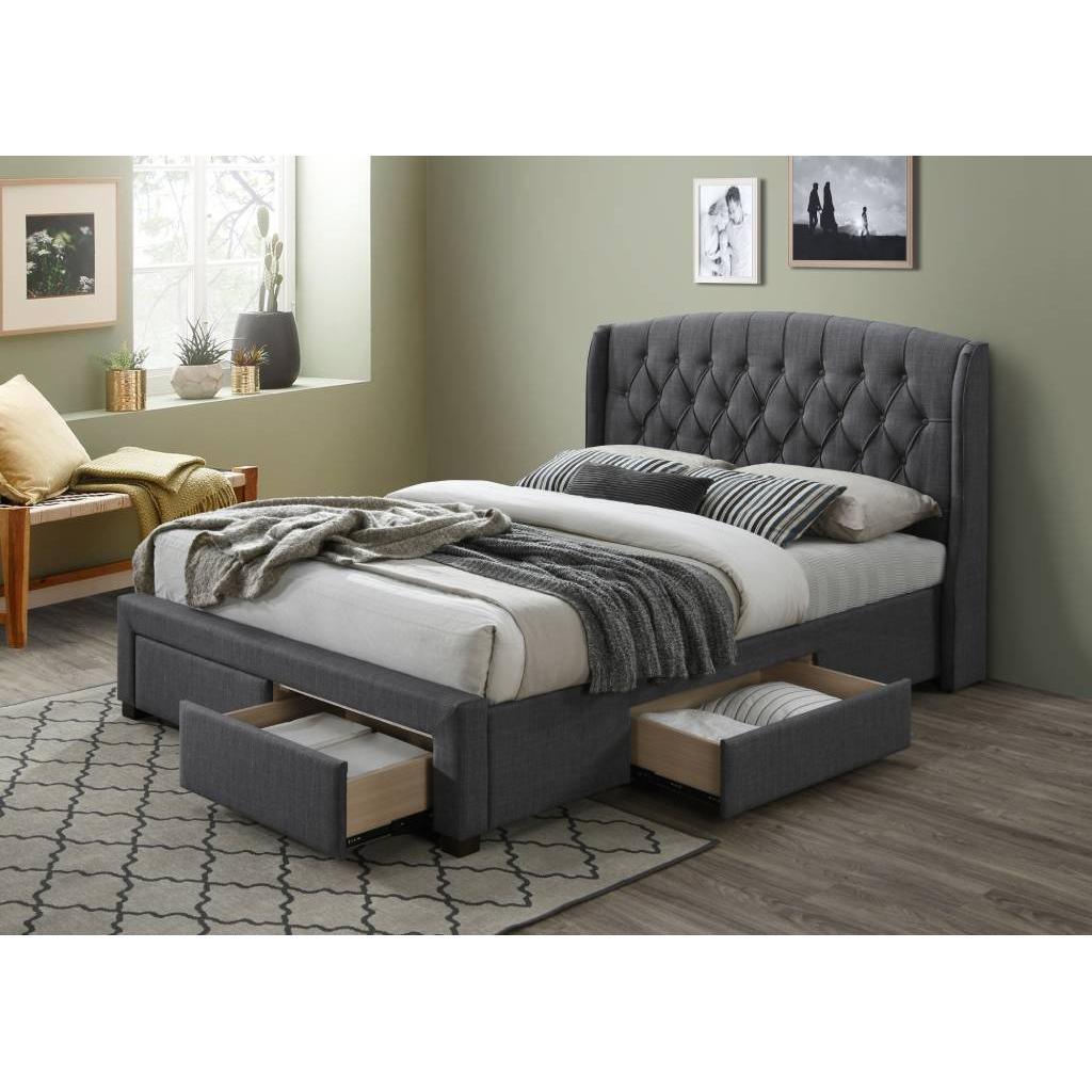 PASCAL HAMPTONS STYLE QUEEN SIZE BED IN DARK GREY
