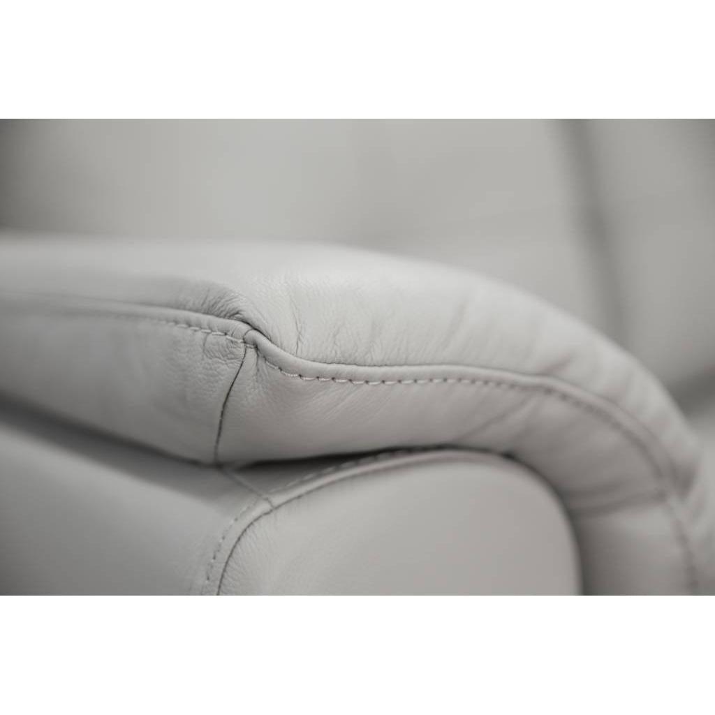 MALANIA 2-SEATER REAL LEATHER SOFA SETTEE COUCH SILVER