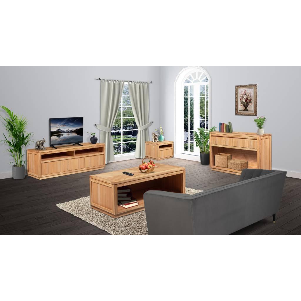 VALANCE TASSIE OAK LAMP TABLE IN NATURAL CLEAR LACQUER - FLOOR STOCK CLEARANCE