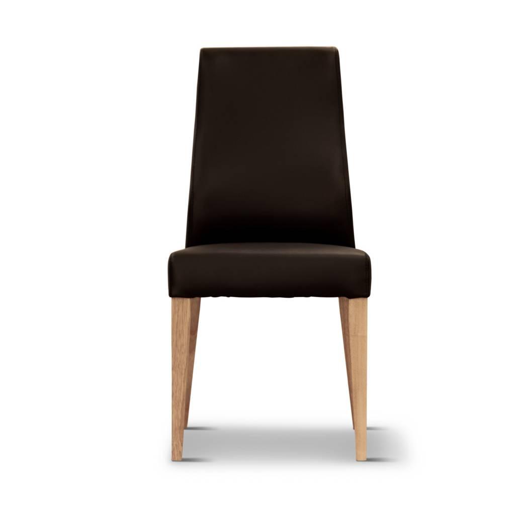 VALANCE BLACK PU DINING CHAIR WITH NATURAL LEGS IN TASSIE OAK - MyChocolateWood