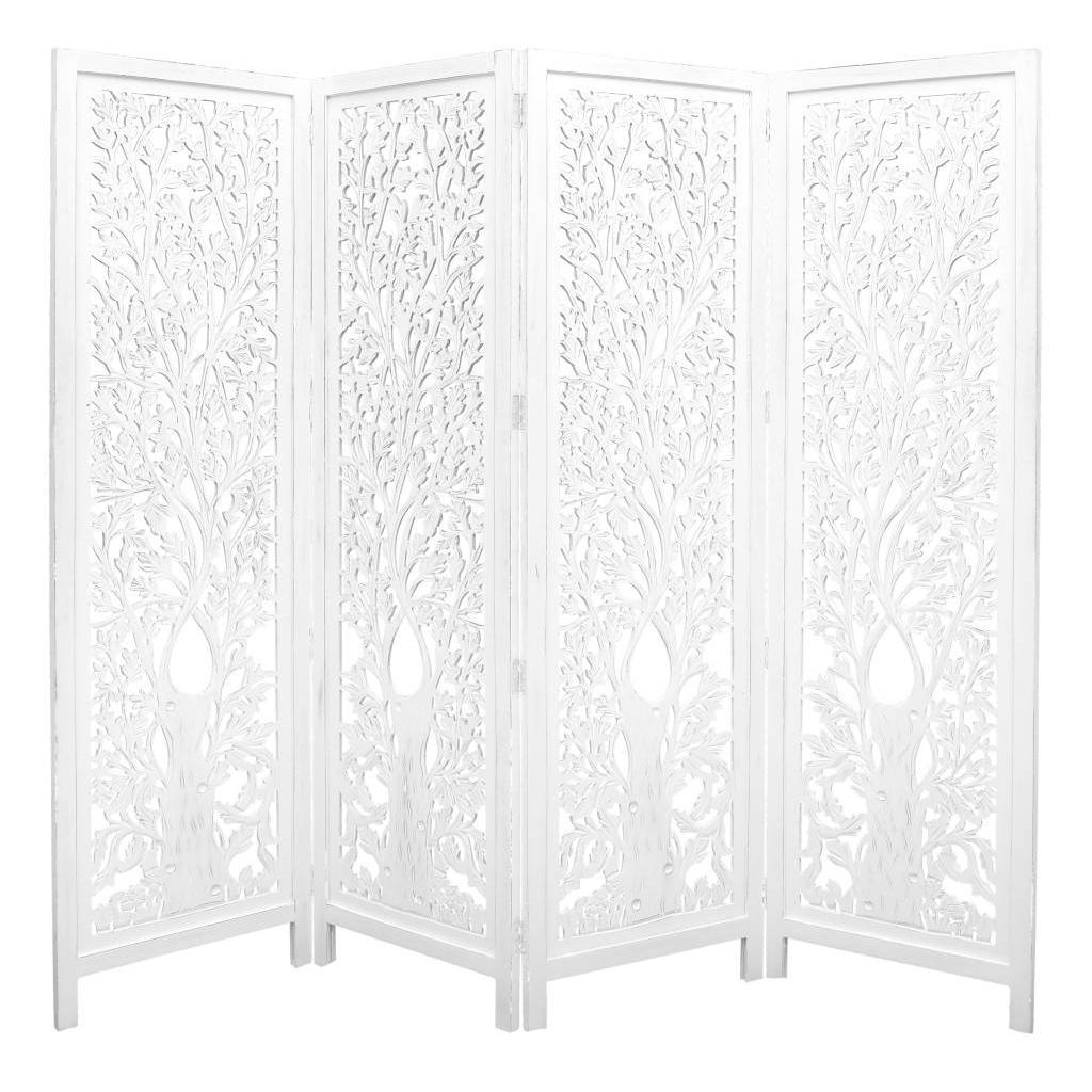 MALIBU ROOM DIVIDER SOLID MANGO WOOD180 X 200 IN WHITE
