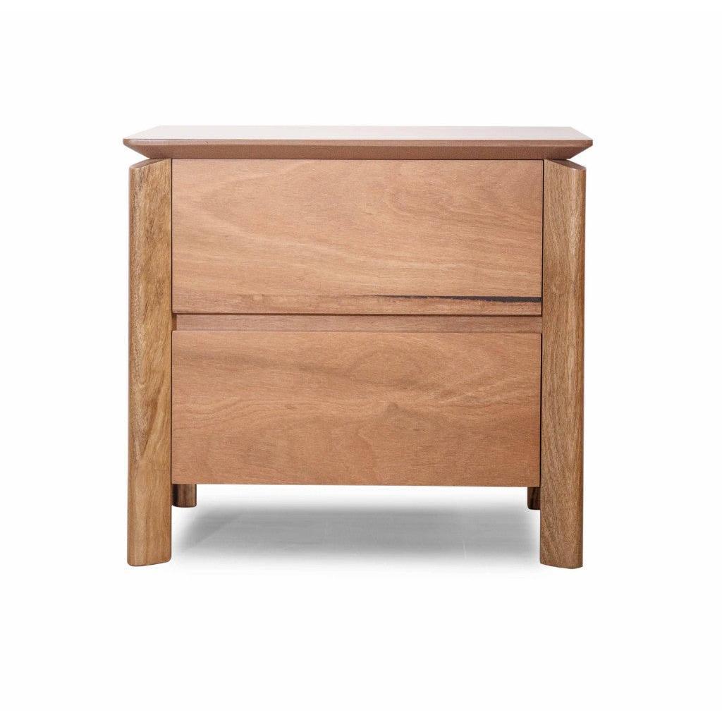 BUNGARRA 2 DRAWERS BEDSIDE TABLE IN MARRI WOOD - NATURAL