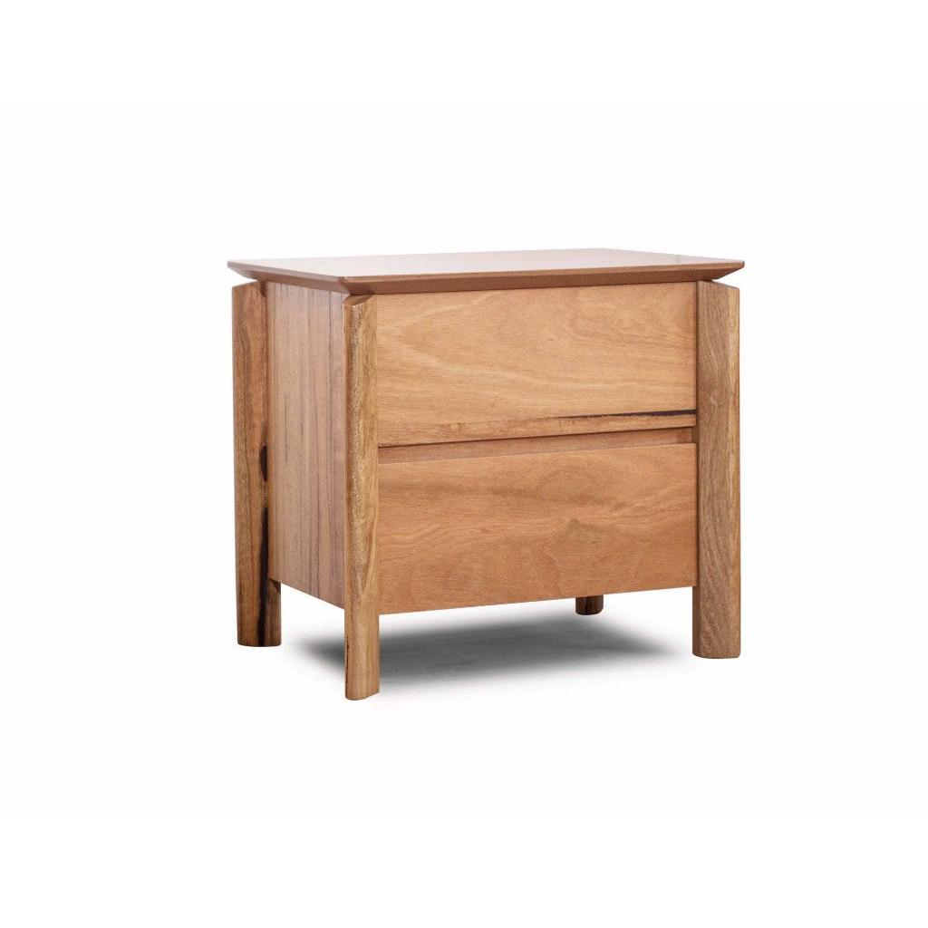 BUNGARRA 2 DRAWERS BEDSIDE TABLE IN MARRI WOOD - NATURAL