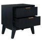 2 X ELIJAH ACACIA WOOD BEDSIDE TABLES 2 DRAWERS IN BRUSHED BLACK - MyChocolateWood
