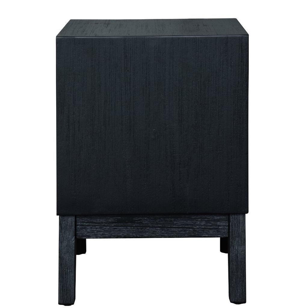 ELIJAH QUEEN SIZE BED + TALLBOY + 2 X BEDSIDE TABLES IN IN BRUSHED BLK PACKAGE DEAL