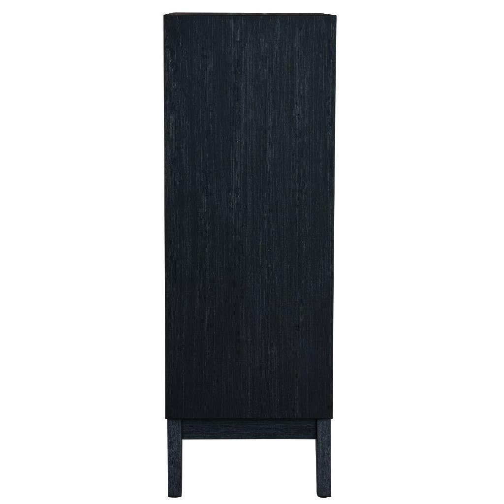 ELIJAH QUEEN SIZE BED + TALLBOY + 2 X BEDSIDE TABLES IN IN BRUSHED BLK PACKAGE DEAL
