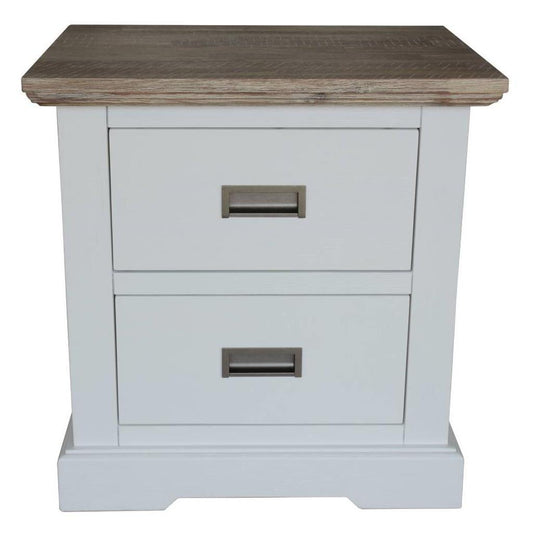 FALAK 2 DRAWERS ACACIA WOOD BEDSIDE TABLE