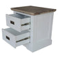 CASSIE ACACIA WOOD 2-DRAWER BEDSIDE TABLE - MyChocolateWood