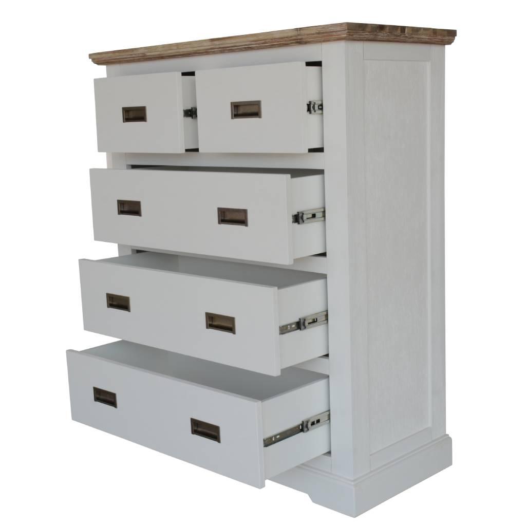 FALAK ACACIA WOOD KING SIZE BED + TALLBOY + 2 X BEDSIDE TABLES PACKAGE DEAL