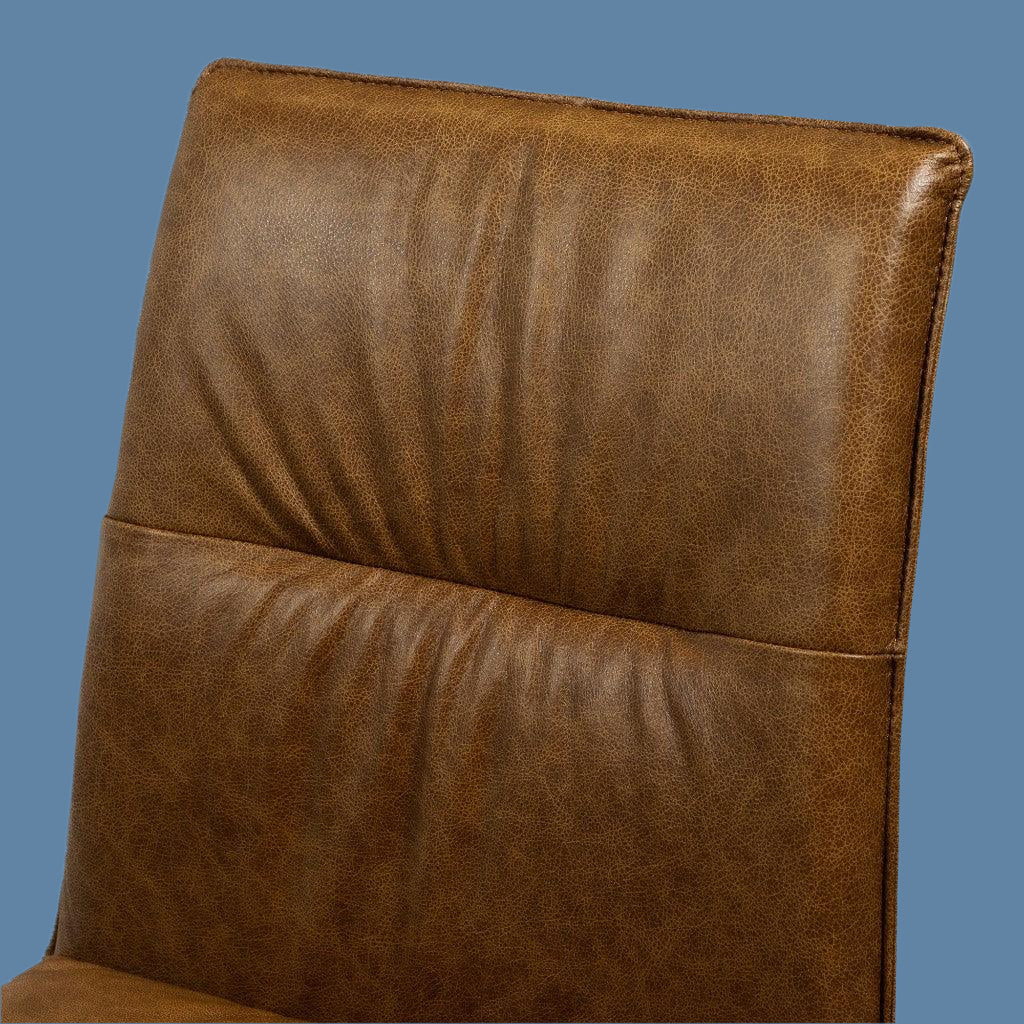 BUNGARRA BUFFALO LEATHER DINING CHAIR IN TOFFEE - MyChocolateWood