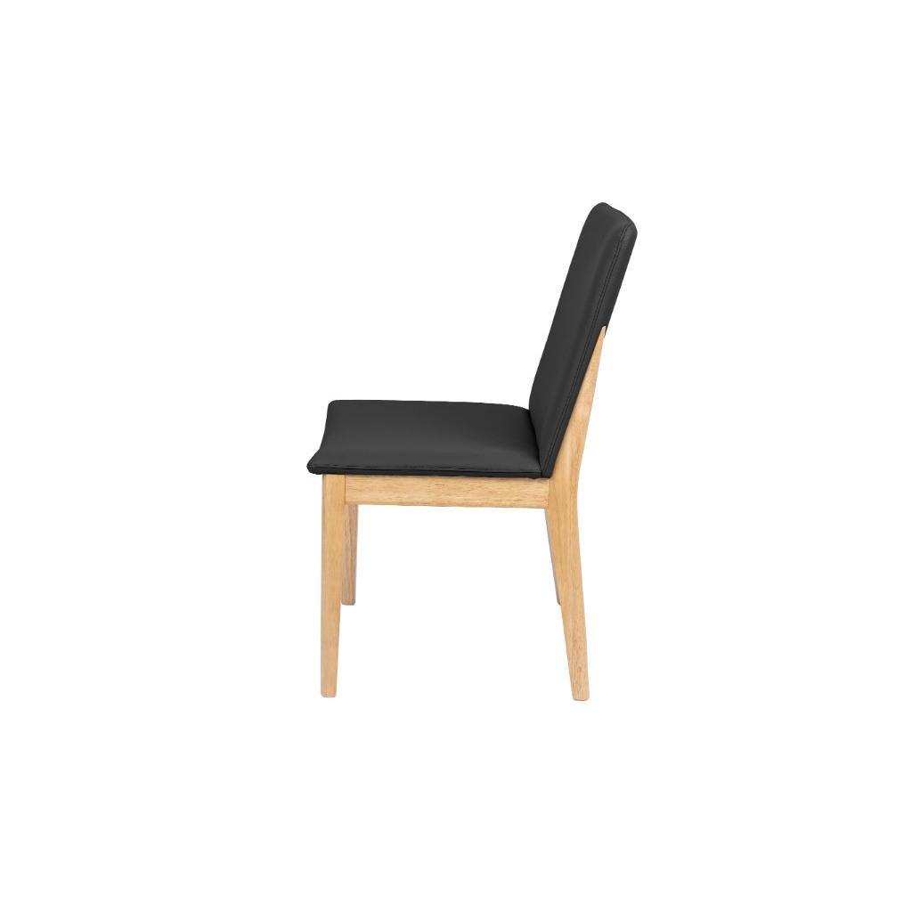 TAMWORTH MARRI WOOD 9 PIECE DINING DINING SET - 1 DINING TABLE 240CM & 7 BLACK LEATHER DINING CHAIRS - MyChocolateWood