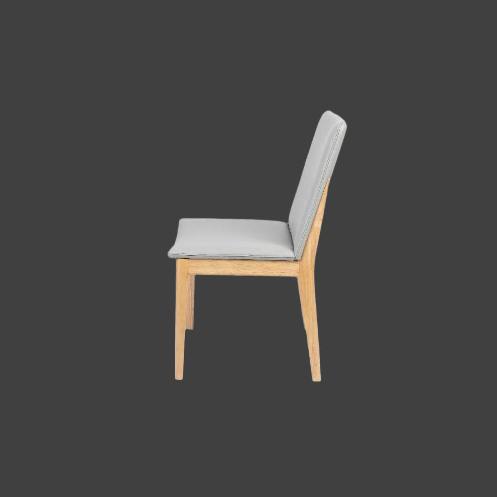 TAMWORTH LEATHER DINING CHAIR - PEWTER